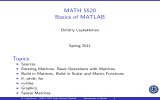 MATH 5520 Basics of MATLAB Topics