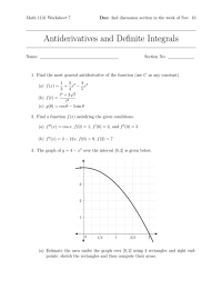 Antiderivatives and Definite Integrals