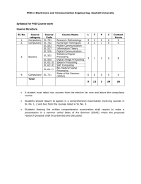 PhD in Electronics and Communication Engineering, Gauhati University  Course Structure