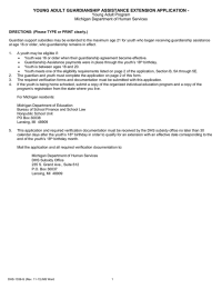 YOUNG ADULT GUARDIANSHIP ASSISTANCE EXTENSION APPLICATION - Young Adult Program