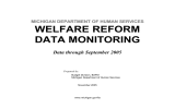 WELFARE REFORM DATA MONITORING Data through September 2005 M