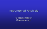 Instrumental Analysis Fundamentals of Spectroscopy 1