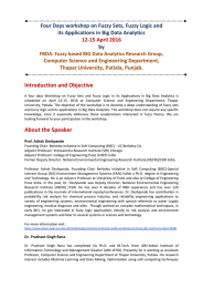 Introduction and Objective its Applications in Big Data Analytics by