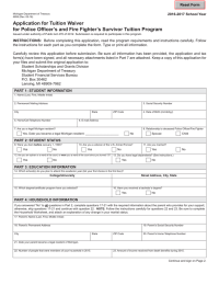 Application for Tuition Waiver 2016-2017 School Year Reset Form