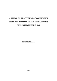 A STUDY OF PRACTISING ACCOUNTANTS LISTED IN LONDON TRADE DIRECTORIES