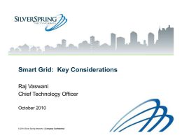 Smart Grid:  Key Considerations Raj Vaswani Chief Technology Officer October 2010