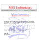 MSI Embroidery Instructions Embroidery Pricing Maintenace Wear Clothing