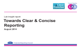 Towards Clear &amp; Concise Reporting Clear Concise