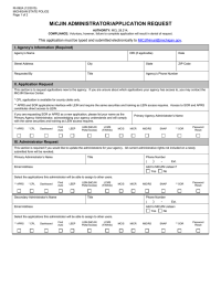 MiCJIN ADMINISTRATOR/APPLICATION REQUEST  to .