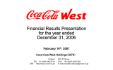 Financial Results Presentation for the year ended December 31, 2006 February 14
