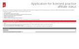 Application for licensed practice affiliate status