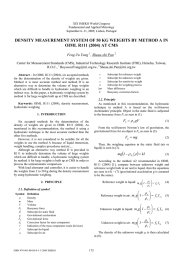 DENSITY MEASUREMENT SYSTEM OF 50 KG WEIGHTS BY METHOD A... OIML R111 (2004) AT CMS Feng-Yu Yang