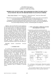 MODELLING OF DYNAMIC MEASUREMENTS FOR UNCERTAINTY Klaus–Dieter Sommer