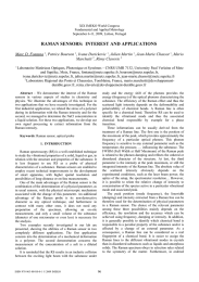 RAMAN SENSORS:  INTEREST AND APPLICATIONS Marc D. Fontana Marchetti Patrice Bourson