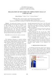 REALIZATION OF NEW MERCURY TRIPLE POINT CELLS AT TUBITAK-UME Murat Kalemci