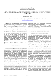 ADVANCED THERMAL MEASUREMENTS OF MODERN MANUFACTURING SYSTEMS Marcel Sabin Popa