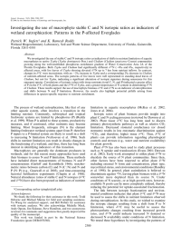 Investigating the use of macrophyte stable C and N isotopic... wetland eutrophication: Patterns in the P-affected Everglades