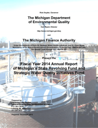 The Michigan Department of Environmental Quality The Michigan Finance Authority