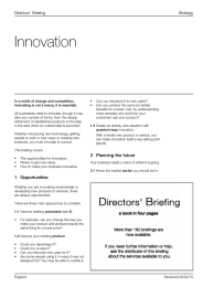 Innovation Strategy Directors&rsquo; Briefing