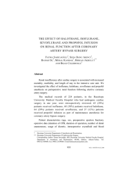 THE EFFECT OF HALOTHANE, ISOFLURANE, SEVOFLURANE AND PROPOFOL INFUSION