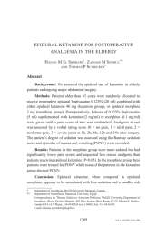 EPIDURAL KETAMINE FOR POSTOPERATIVE ANALGESIA IN THE ELDERLY H m e