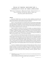 relief of chronic shoulder pain: a comparative study of three approaches M