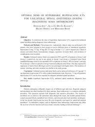 Optimal dOse Of hyperbaric bupivacaine 0.5% fOr unilateral spinal anesthesia during