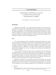 MONITORED ANESTHESIA CARE FOR A PATIENT WITH ADVANCED HUNTINGTON’S CHOREA T