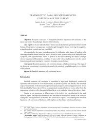TransgloTTic Basaloid squamous cell carcinoma of The larynx A -l