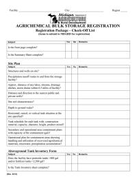 AGRICHEM,&amp;AL BULK STORAGE REGISTRATION Registration Package – Check-Off List