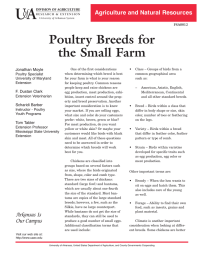 Poultry Breeds for the Small Farm Agriculture and Natural Resources Jonathan Moyle