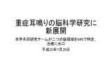 重症耳鳴りの脳科学研究に 新展開 本学共同研究チームが二つの脳領域をMRIで特定、 治療に糸口