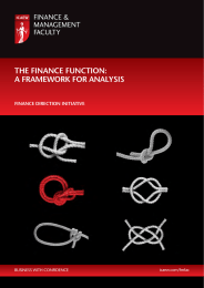 THE FINANCE FUNCTION: A FRAMEWORK FOR ANALySIS FINANCE DIRECTION INITIATIvE icaew.com/fmfac