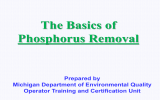 The Basics of Phosphorus Removal Prepared by Michigan Department of Environmental Quality