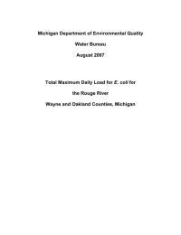 Michigan Department of Environmental Quality Water Bureau August 2007