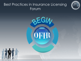 Best Practices in Insurance Licensing Forum