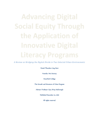 Advancing Digital  Social Equity Through  the Application of  Innovative Digital 