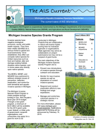 The AIS Current Michigan’s Aquatic Invasive Species Newsletter: