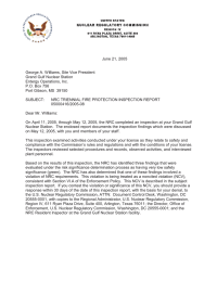 June 21, 2005 George A. Williams, Site Vice President Entergy Operations, Inc.