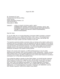 August 29, 2005 Mr. Christopher M. Crane President and Chief Nuclear Officer