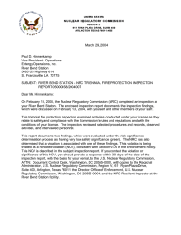 March 29, 2004 Paul D. Hinnenkamp Vice President - Operations Entergy Operations, Inc.