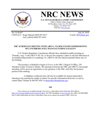 NRC NEWS U.S. NUCLEAR REGULATORY COMMISSION