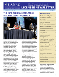 LICENSEE NEWSLETTER THE 23RD ANNUAL REGULATORY INFORMATION CONFERENCE