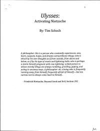 Ulysses: Activating Nietzsche By: Tim Schoch