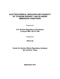 ELECTROCHEMICAL BEHAVIOR AND PASSIVITY OF TITANIUM GRADES 7 AND 29 UNDER