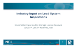 Industry Input on Lead System y p Inspections