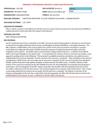 EMERGENCY PREPAREDNESS FREQUENTLY ASKED QUESTION (EPFAQ) EPFAQ Number: DATE ACCEPTED ORIGINATOR