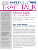 TRAIT TALK Effective Safety Communication SAFETY CULTURE