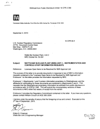 Withhold  from  Public  Disclosure  Under ... September  2,  2010 10  CFR  50.4