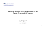 Meeting to Discuss the Revised Fuel Cycle Oversight Process Atlanta, Georgia
